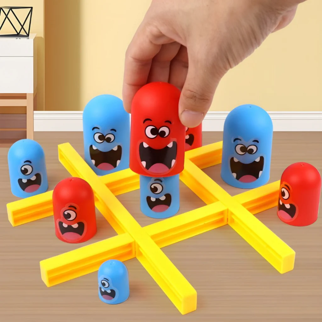 Gioco Del Tris In Legno Tic Tac Toe Extreme - 2 Pezzi Da 14x14 Cm - Per Bambini E Adulti