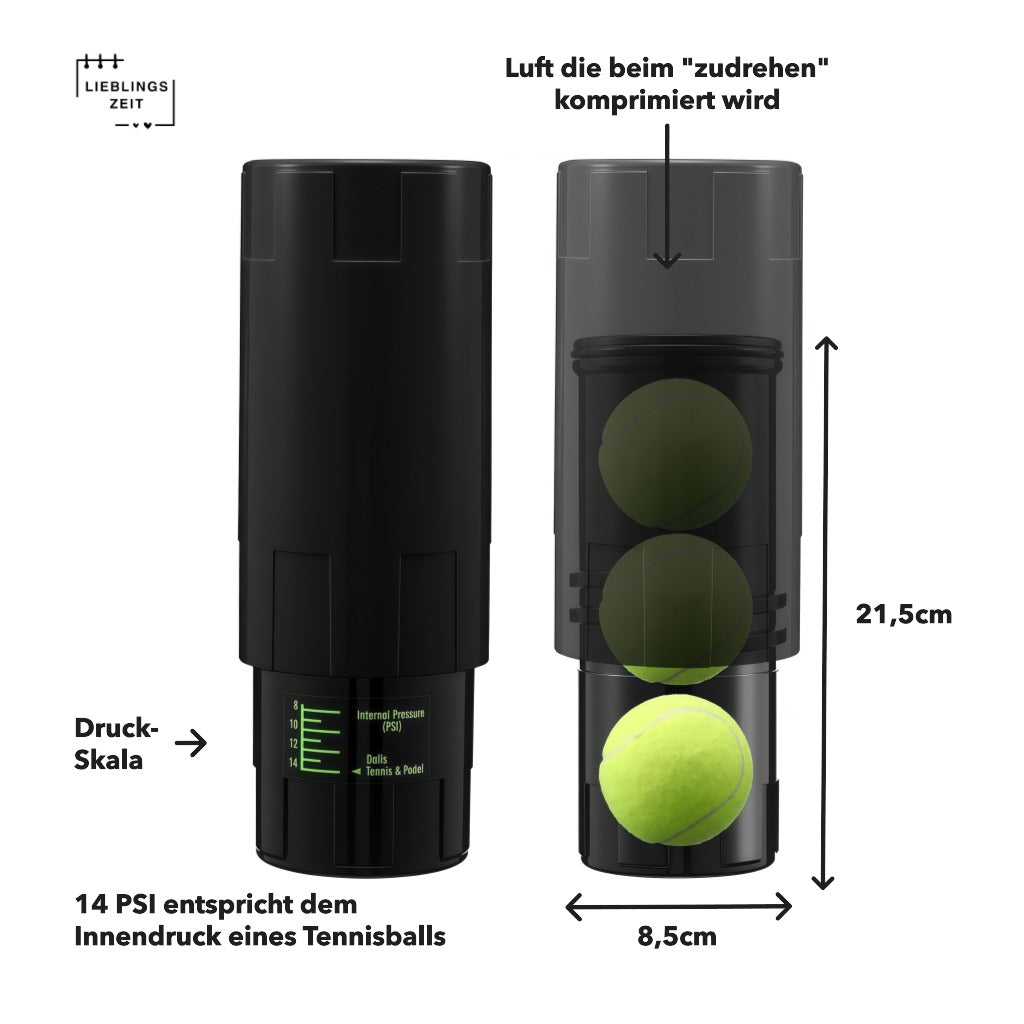 DruckDose™ für Tennis-/ Padelbälle